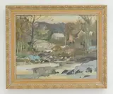 James E. Hughes, House in Winter, oil on canvas, ca. 1987