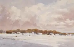 Breaking Through by Florian K. Lawton, watercolor on paper, 1984, offered Dec 2023