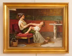 Emmanuele Costa, Afternoon Play, oil on canvas (relined)
