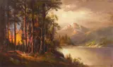 William Henry Chandler, Landscape with Forest Fire, pastel on illustration board