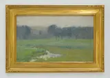Landscape by Joseph H. Greenwood, oil on panel, 2nd painting on verso, offered Oct 2023