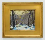 Winter by Hobart Nichols, oil on artistboard, offered Oct 2023