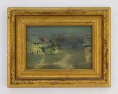Henry J. Glintenkamp, House in landscape, oil on board, 1908