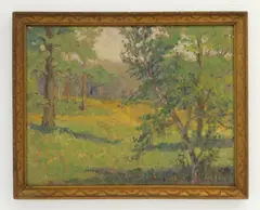 Kate A. Williams, Summer Landscape, oil on cardboard