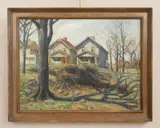 Emerson Burkhart, Houses, East Broad St., Columbus, OH, oil on canvas 1943