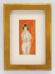 Milton Avery, Shy Nude, watercolor on watercolor board 1961