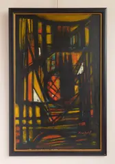Walter Sanford, Sunset on Broadway, oil on Masonite, 1964