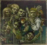 Albert Pels, Crowd Behind a Fence