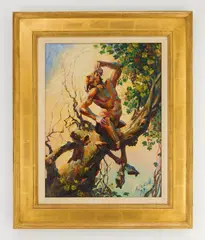 Richard Sedlon, Satyr Eating Grapes, oil on canvasboard, 1933