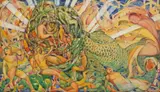 August Biehle, Aquatic Figures in Landscape