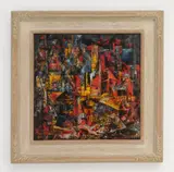William C. Grauer, Abstracted City, oil on panel