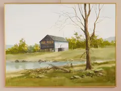 Mail Pouch by Fred Leach, watercolor on illustration board, offered Oct 2023