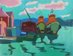 Joseph B. O'Sickey, Tugboat, oil on canvas