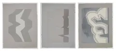 Untitled 3 by Chryssa, silkscreen in colors on hand-made paper, 1978, all 3, offered Oct 2023
