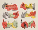 Henry Moore, Six Reclining Figures (Cramer 48), lithograph in colors, 1963