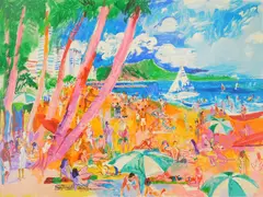 LeRoy Nieman, Diamond Head, Hawaii, silkscreen in colors, 1988