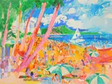 LeRoy Nieman, Diamond Head, Hawaii, silkscreen in colors, 1988