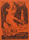 Walt Scott, Halloween Party, lithograph, 1936, for a Kokoon club Halloween party