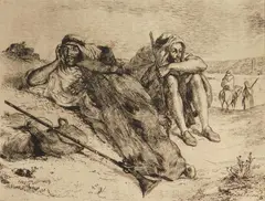 Eugène Delacroix, drypoint and roulette, Etching