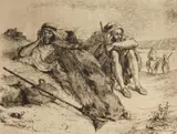 Eugène Delacroix, drypoint and roulette, Etching