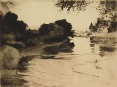 Frank Benson, Canada River (Paff 179), drypoint, 1920