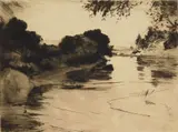 Frank Benson, Canada River (Paff 179), drypoint, 1920