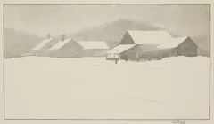 Asa Cheffetz, Winter Weather (Springfield 92) wood, engraving, 1950