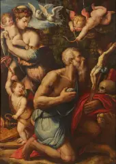 Tentazioni Di San Girolamo by Giorgio Vasari, oil on panel, offered Nov 2020