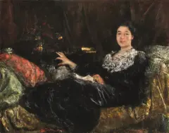 Ritratto Di Mathilde Hirsch by Antonio Mancini, oil on canvas, offered Nov 2020
