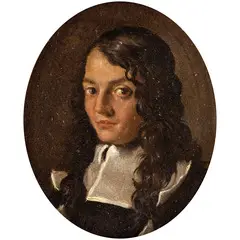 Ritratto di giovane by Guillaume Courtois detto Guglielmo Cortese, oil on copper, offered Nov 2022