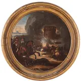Giovanni Luigi Rocco, Battaglia, oil on canvas applicata on panel