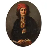 Ritratto di giovane uomo con libro e compasso by Giovanni Pietro Ligario, oil on tavoletta, offered Nov 2022