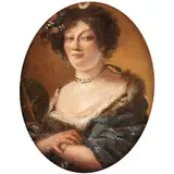 Giuseppe Nogari, Ritratto di dama in veste di Diana, oil on copper