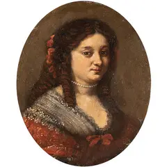 Girolamo Forabosco, Ritratto di gentildonna, oil on copper