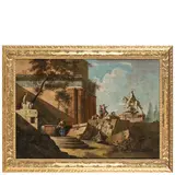 Marco Ricci, Capriccio con antichità classiche, oil on canvas