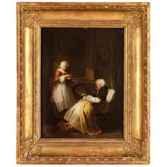 Étienne Jeaurat, La puerpera, oil on panel