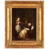 Étienne Jeaurat, La puerpera, oil on panel