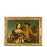 Felice Boscaratti, Scena galante, oil on canvas