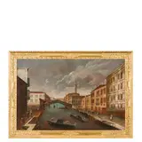 Gabriele Bella, Veduta del ponte delle Guglie, oil on canvas