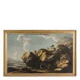 Pandolfo Reschi, Paesaggio con figure, oil on canvas