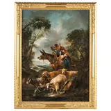 Paesaggio con animali by Giovanni Crivelli Detto Il Crivellino, oil on canvas, offered Nov 2022