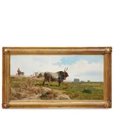 Pietro Barucci, Roma, 1845 - 1917 / Paesaggio della campagna romana con armenti e acquedotto / Firmato P Barucci, Roma in basso a destra, oil on canvas