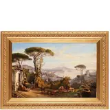 Giacinto Gigante, Napoli, 1806 - 1876 / Veduta di Napoli dalla Conocchia / Firmato Giac Gigante, Napoli 1841 in basso a sinistra