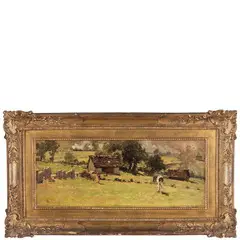 Napoli, 1832 - Milano, 1906 / Paesaggio di montagna con contadina / Firmato AB Formis in basso a sinistra by Achille Formis, oil on panel, offered Nov 2022