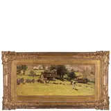 Achille Formis, Napoli, 1832 - Milano, 1906 / Paesaggio di montagna con contadina / Firmato AB Formis in basso a sinistra, oil on panel