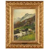 Lorenzo Delleani, Pollone, 1840 - Torino, 1908 / Studio o Baite nel Biellese / Datato 15 11 1909 in basso a destra