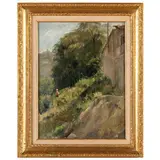 Pietro Annigoni, Milano 1910 - Firenze 1988 / Paesaggio / Firmato Pietro Annigoni in basso a destra, oil on canvas applicata on cardboard