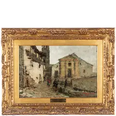 Milano, 1853 - Miazzina, 1937 / Verso sera / Firmato Bazzaro in basso a destra by Leonardo Bazzaro, oil on panel, offered Nov 2022