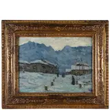 Giuseppe Sacheri, Genova, 1863 - Pianfei, 1950 / Paesaggio invernale / Firmato G Sacheri in basso a destra