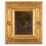Thomas Fearnley, Mucca nella stalla, oil on panel